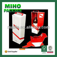 strong wine bottle paper carrier/small wine cardboard pack box/special paper wine pack box