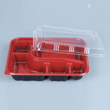 Disposable food container with 5 divisions, one color in one box