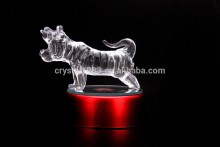 Crystal tiger with base for twelve Chinese zodiac signs figurine furniture