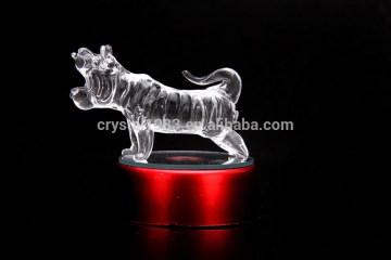 Crystal tiger with base for twelve Chinese zodiac signs figurine furniture