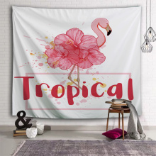 Flamingo wandtapijt bloem tropische thema muur opknoping roze Vintage wandtapijt voor woonkamer slaapkamer Home Dorm Decor