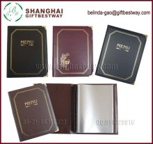 High quality A4 leather Restaurant menu book