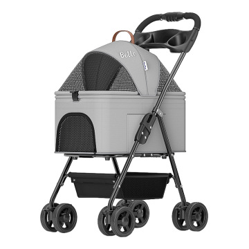 Detachable Cage Foldable Pet Stroller for Small Cats and Dogs