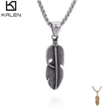 KALEN Silver Gold Leaf Metal Pendant - Men's Outdoor Jewelry