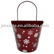 metal Christmas gift flower pot