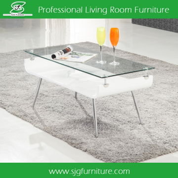 newest design wooden center table glass center table