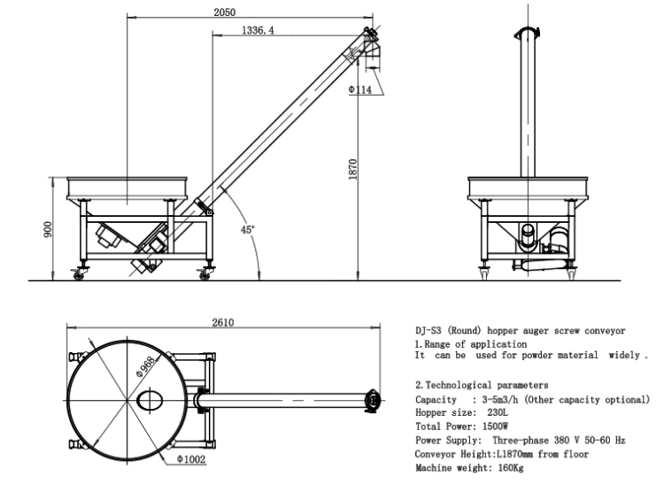 automatic screw feeder machine conveyor