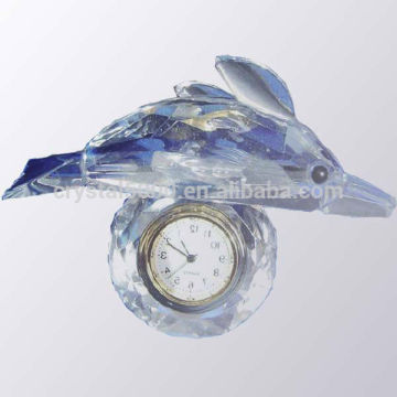 crystal dolphin model clock crystal ball with clock