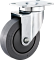 2 &quot;طلاء الزنك العلوي لوحة لا مكابح قالب كرة واحدة على TPR مع غطاء كبير / PP Core American Type Light Duty Duty Caster