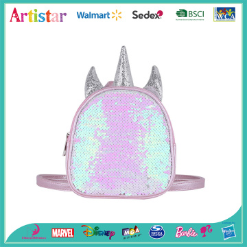 pink and sliver unicorn sequin backpack