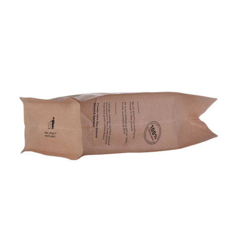250g Brown Kraft Food Paper de fundo plano Compostível Material Biodergradable Coffee/Sagre de Tea Prinha Personalizada