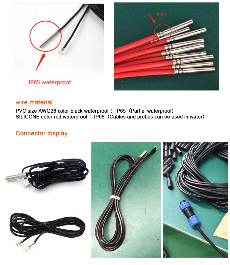 1m 2m 3m 5m 10m cable rj45 waterproof probe Temperature DS18B20 sensor