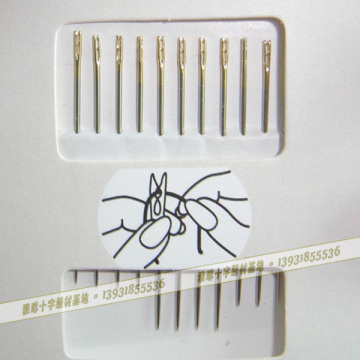 38mm wholesale hand sewing needles threading needles with golden tail