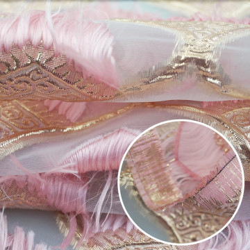 Popular Gold Lurex Feather Silk Fabric: A Stylish Addition to Your Wardrobe