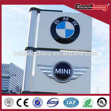 3d chrome acrylic led car logo billboard