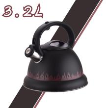 Black Flame Pattern Stainless Steel Whistling Water Kettle