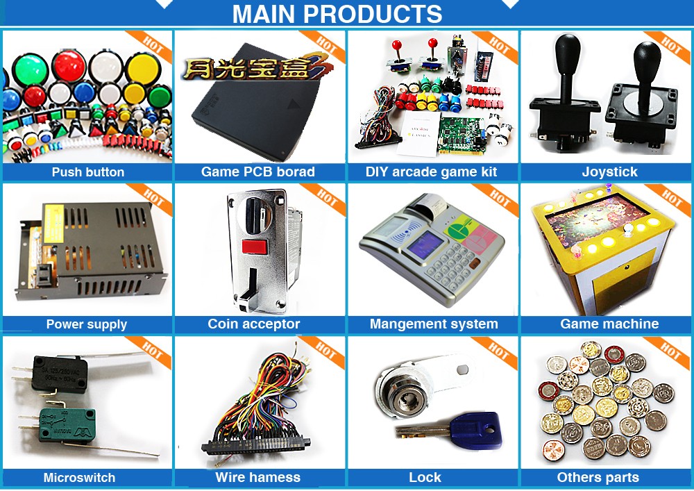 Raspberry Pi PC USB Encoder Controller Cheap 2-Player Zero Delay Arcader Joystick Control Plastic Coin Pusher Board Arcade Games