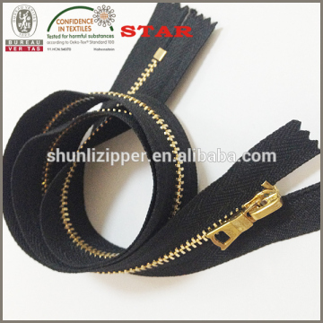 brass metal zip