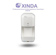 White rectangular hand dryer with drip trough