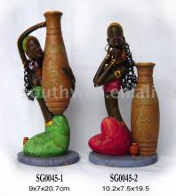 resinic crafts&amp; figurine(African Lady &amp;Vase)