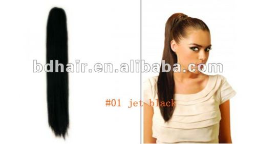 100% real human hair ponytail extension