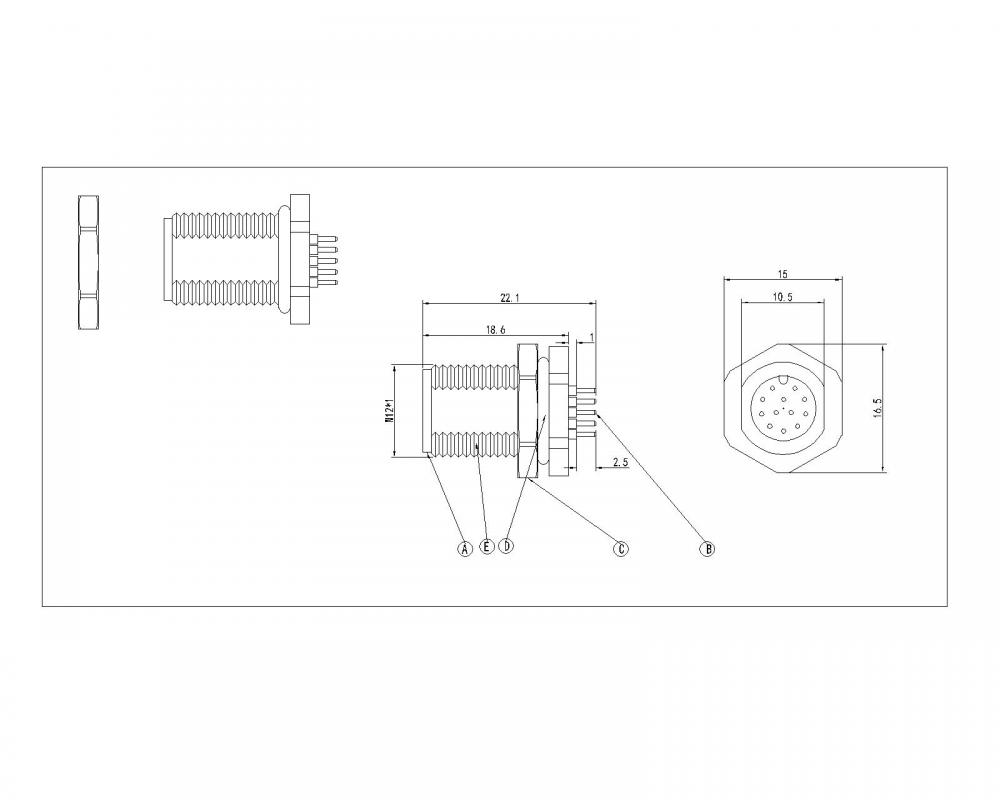 Waterproof Board Side Lock Front Panel M12 SW15T