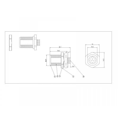 Vattentät brädets sidolås frontpanel M12 SW15T