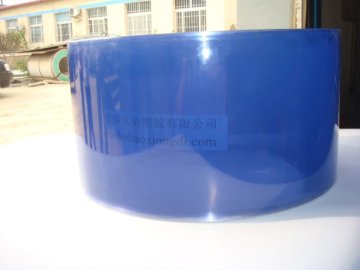 Blue plastics strip curtain