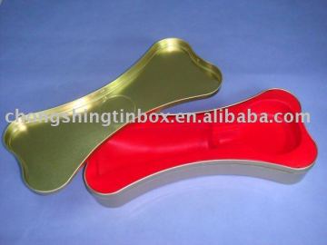 dog bone shaped tin box