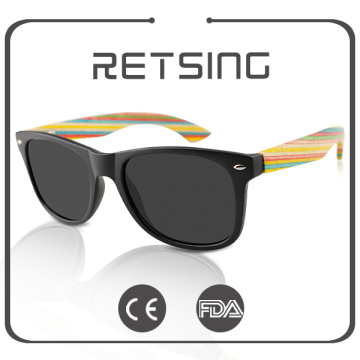 Fashion accessory skateboard wooden sunglasses with plastic frame