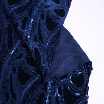 Hot Selling Winter Spangle Velvet Embroidery Fabric