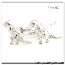 YH-1850 Novelty Silver Dinosaur Animal Cufflinks