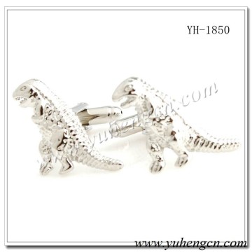 YH-1850 Novelty Silver Dinosaur Animal Cufflinks