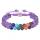 Piedra natural 7 Chakra Healing Reiki Quartz Bracelet Gemstone Amethyst 6 mm Beads redondos Pulseras tejidas hechas a mano ajustables