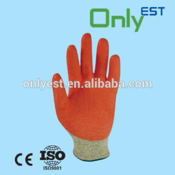 Factory price polyester orange color pu coated cut resistance gloves