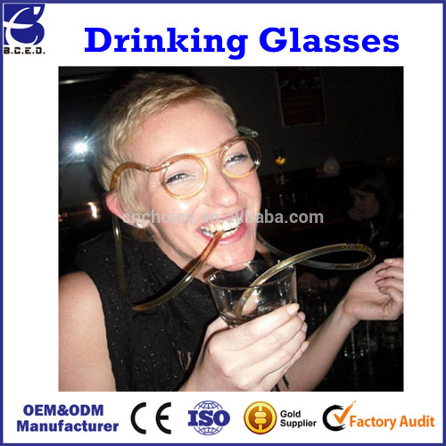 Novelty Flexible Soft Glasses Silly Drinking Straw Plastic DIY Drinking Straw Eyeglasses,silly Straw Glasses,amazing Stra