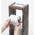 Rustic Wood Toilet Paper Holder Tissue Bathroom Shelf