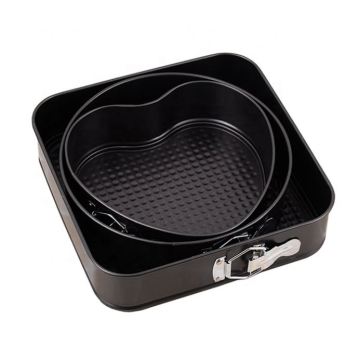 Leakproof Nonstick Cake Pan Set: Round, Square, and Heart-Shaped Springform Baking Molds