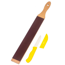 Burgundy Cow Leather Wood Strop - High Quality One-Sided Leather Strop