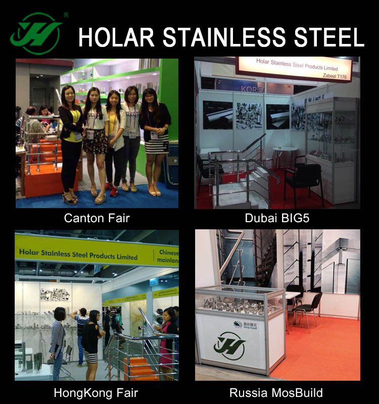 Stainless steel glass clamps for stairs handrail