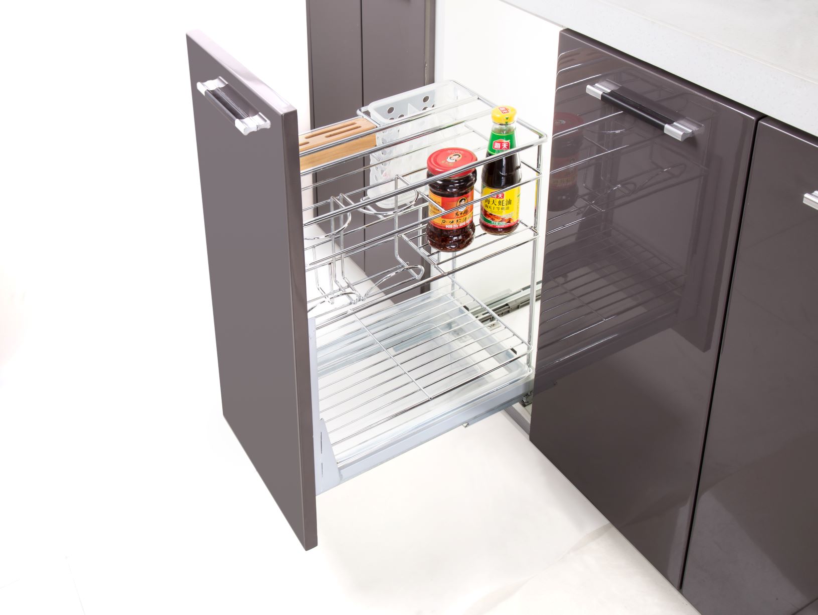 kitchen drawer door hanging metal pull out wire storage basket