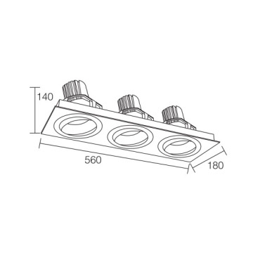 LEDER Commercial Innowacyjna oprawa typu downlight 38W * 3 LED