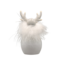 White Ceramic Deer Decoration for Christmas