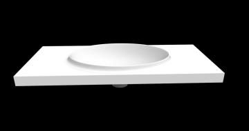 Round pure acrylic white integral washbasin for cabinet