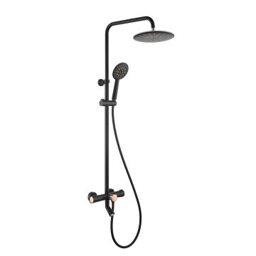 Matt Black Rose Gold Exposed Shower Faucet Set