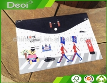 Colorful plastic Horizontal a4 envelope size file bag