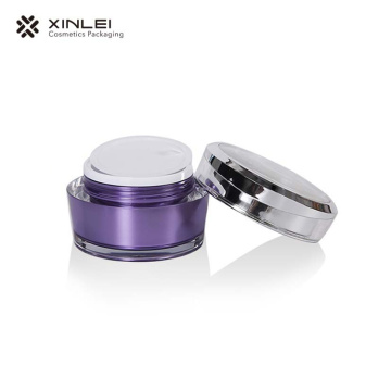 Bouteille crème acrylique violette 50g avec bague en argent