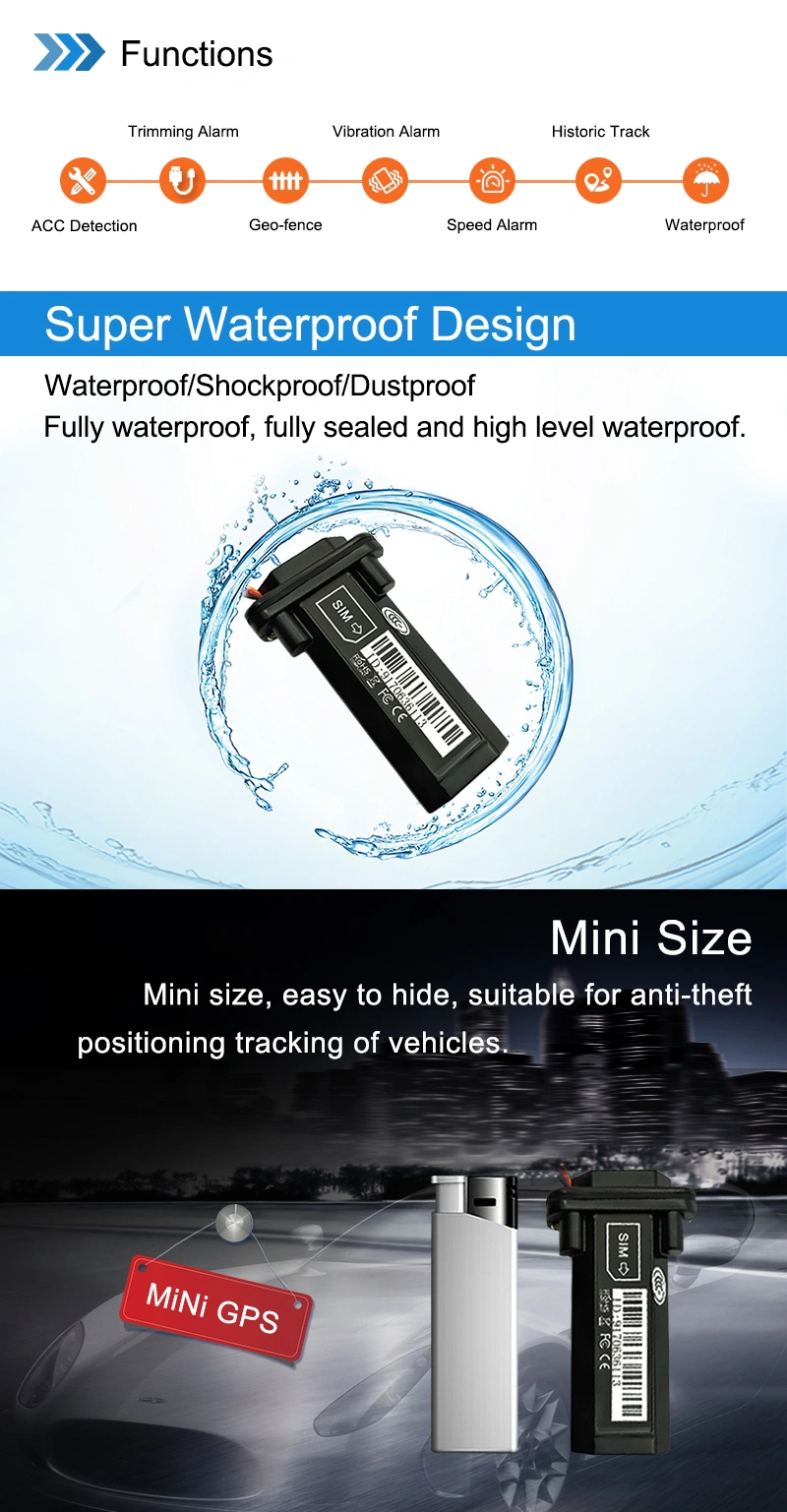 Real-Time Tracking Waterproof Mini GPS Tracker for Vehicle Car Motorcycle