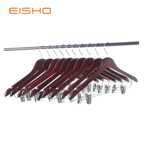 Cintres de costume en bois EISHO avec clips pour hôtel