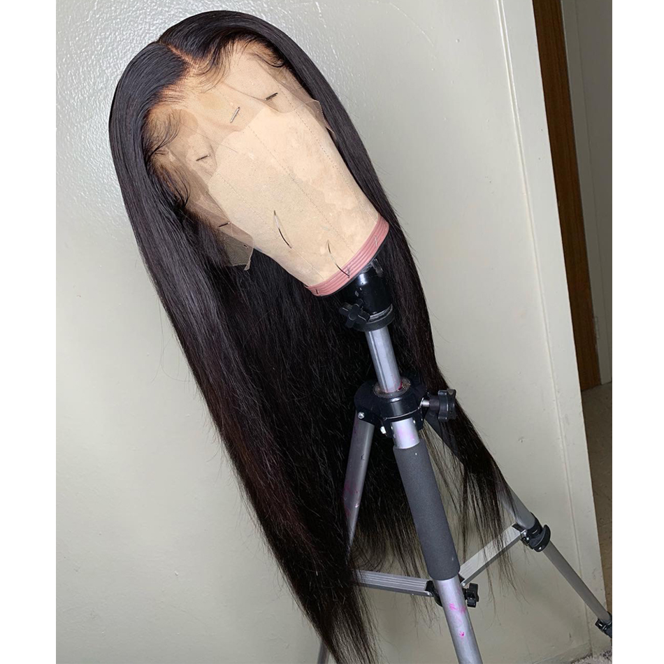 Lace Front Human Hair Wigs Straight Brazilian Natural Color Frontal Wig For Black Women